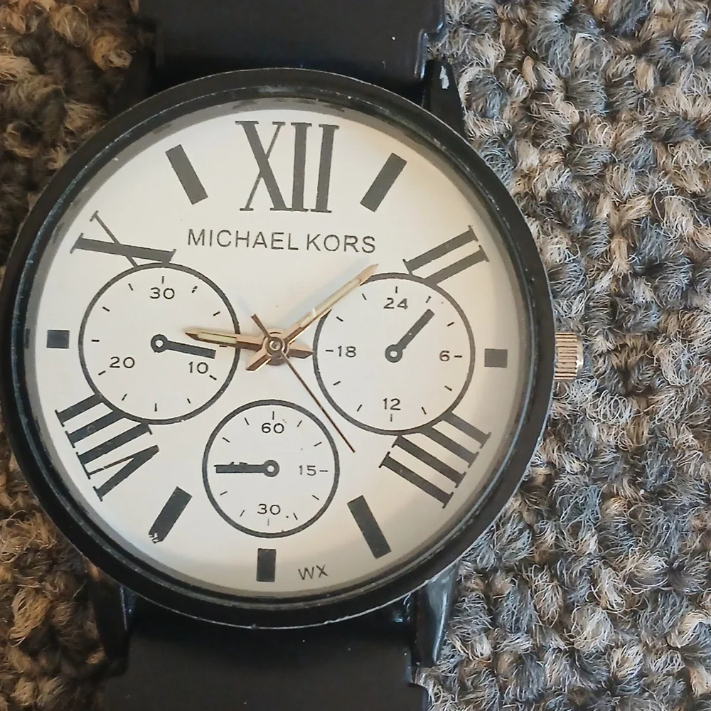 Michael Kors Classic Black and White Roman Numeral Watch